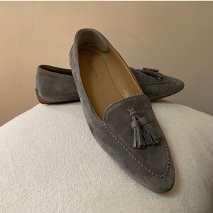 Talbots Gray Suede Tassel Flats Pointed Toe Size 7.5